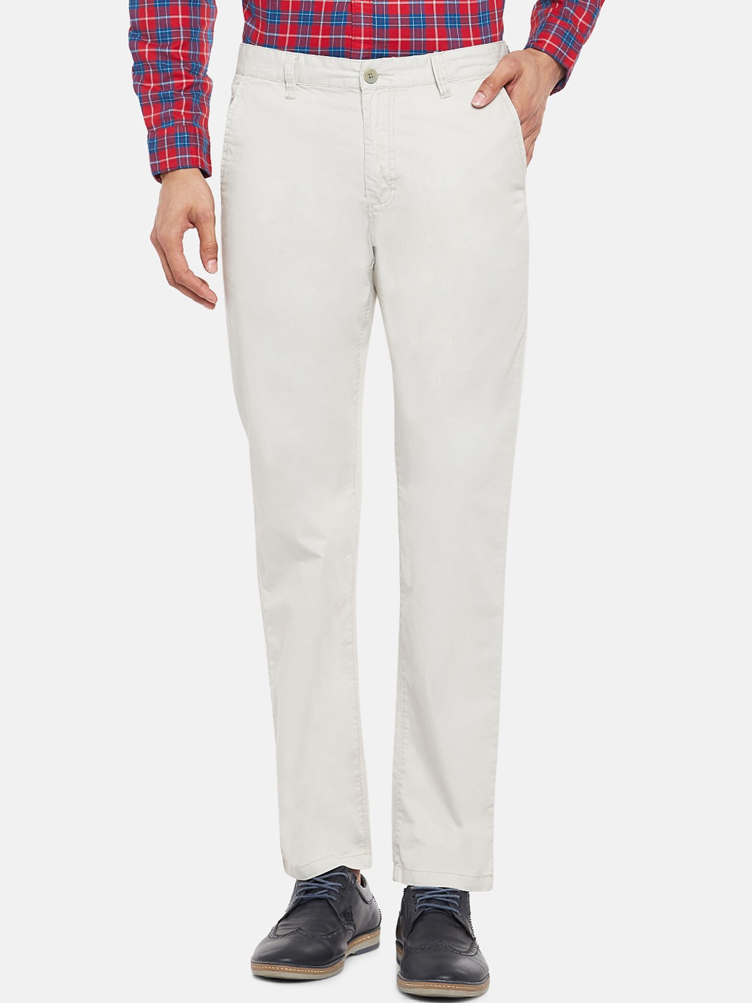 

BYFORD by Pantaloons Men Grey Trousers