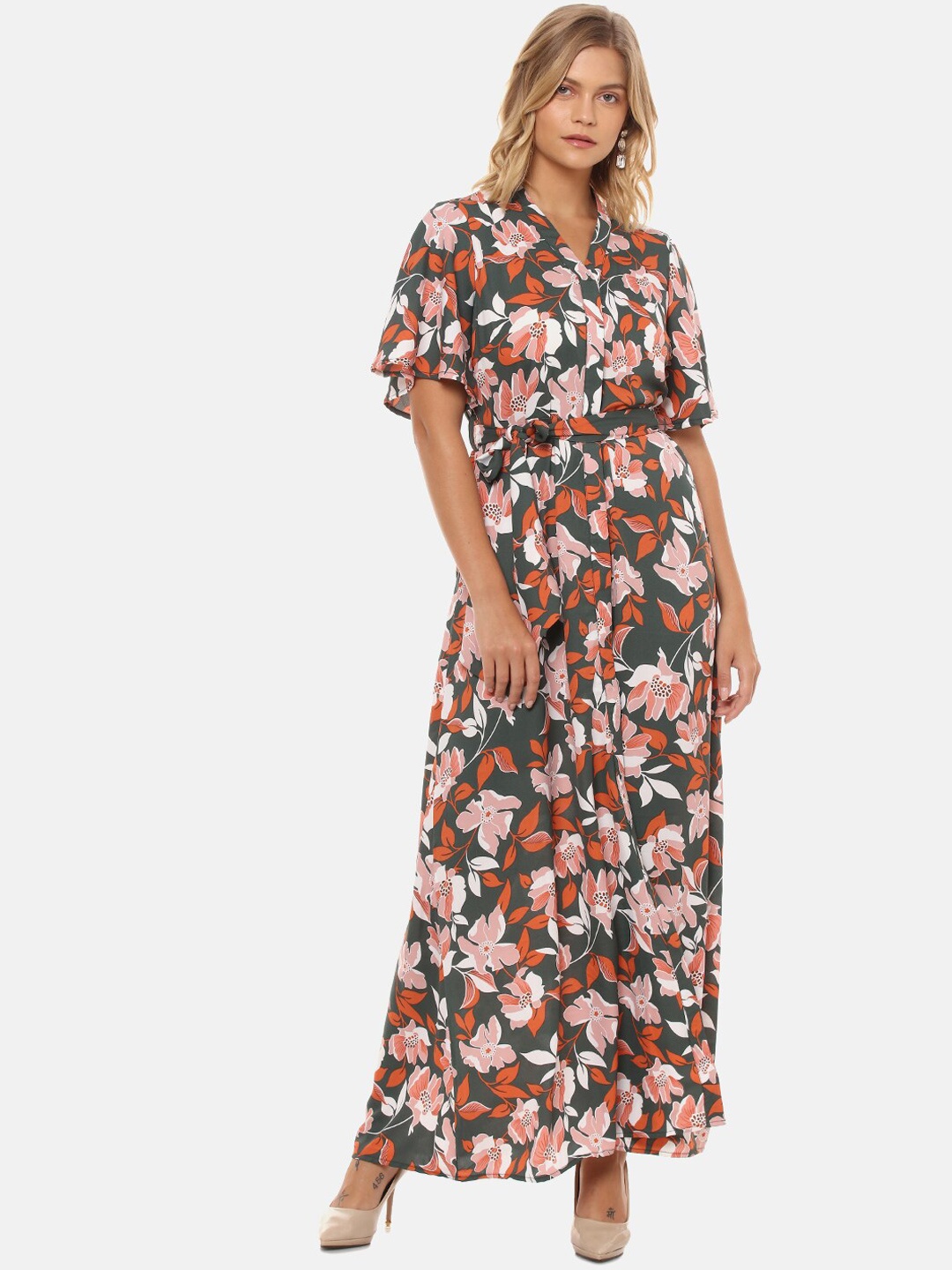 Campus Sutra Women Multicoloured Printed Maxi Dress, Multi