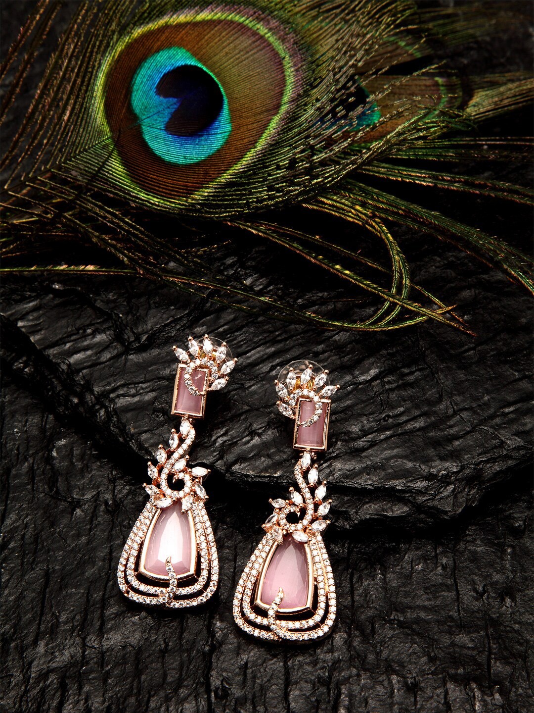 

DUGRISTYLE Rose Gold-Plated Contemporary Drop Earrings