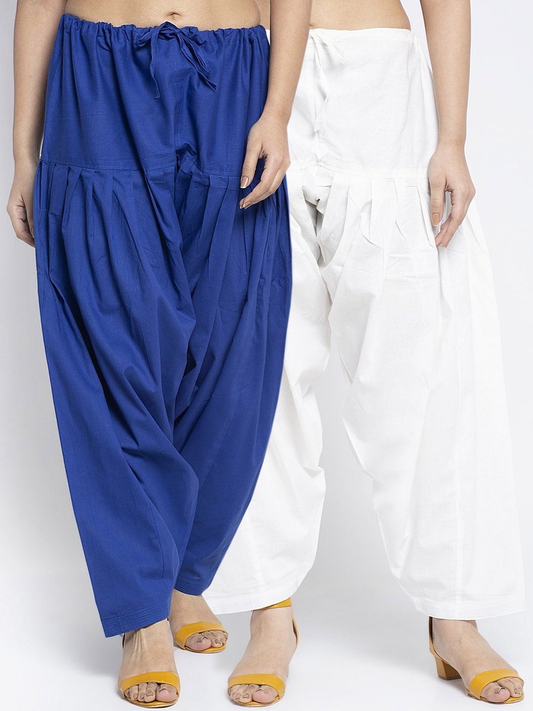 

GRACIT Women Blue & White Pack Of 2 Solid Salwars