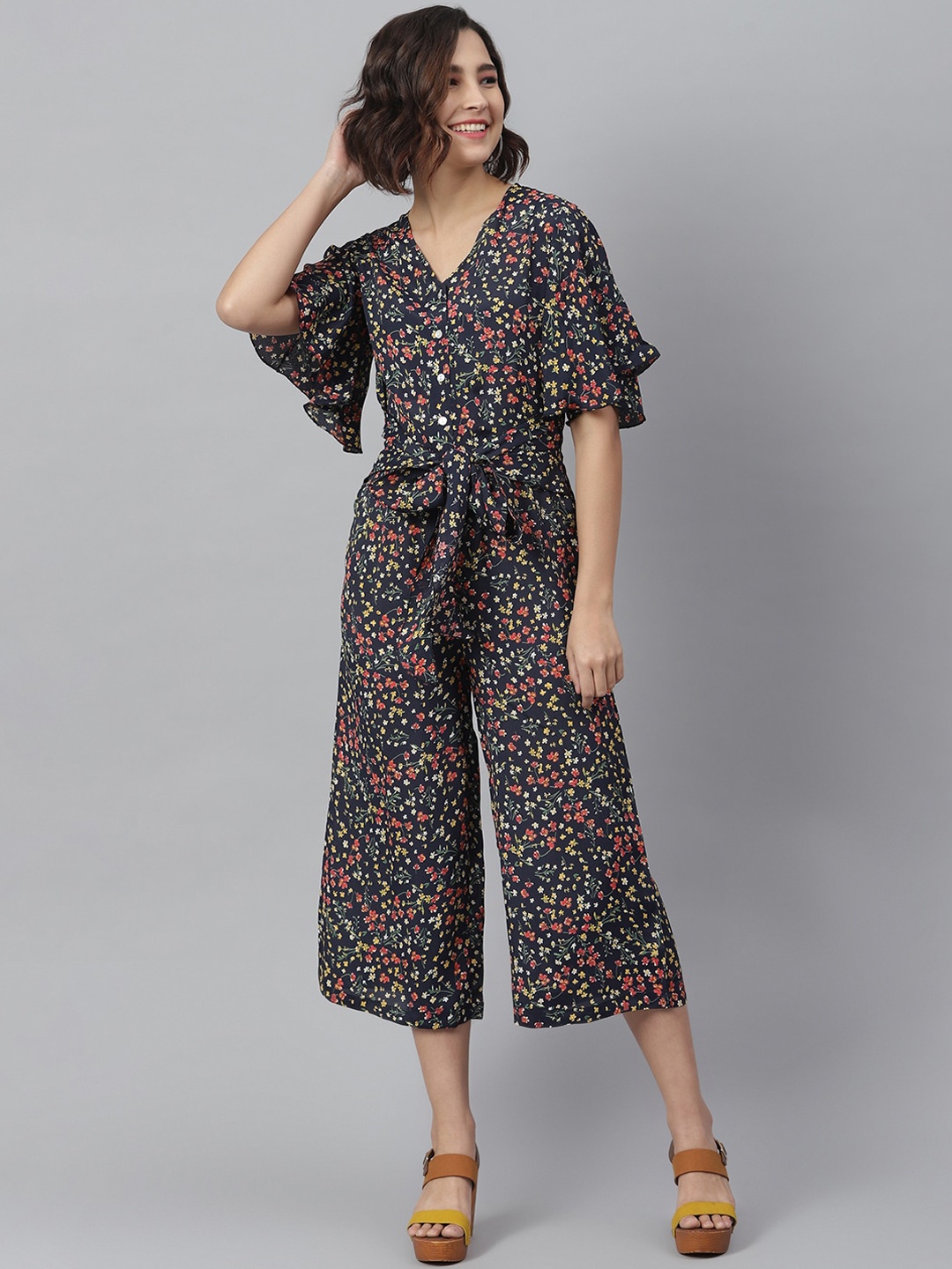 

StyleStone Women Black & Red Printed Basic Jumpsuit