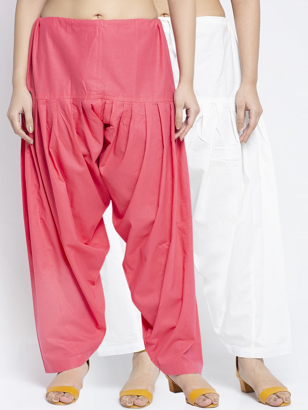 GRACIT Women Pack Of 2 Solid Gajri Salwars, White