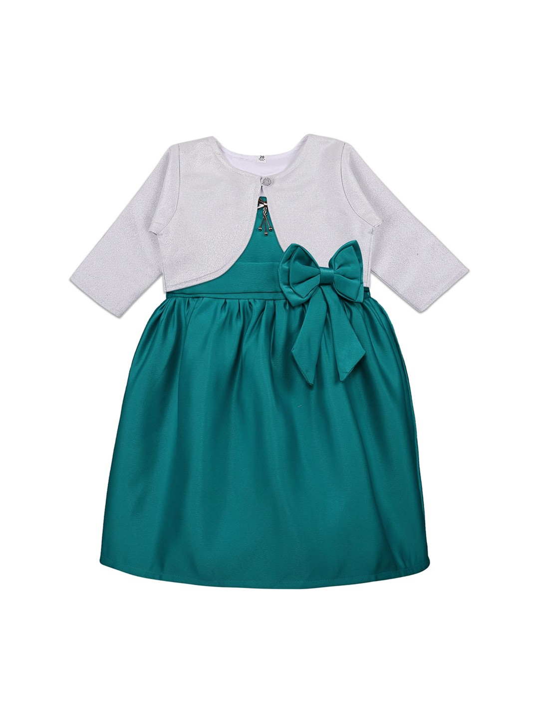 

Wish Karo Girls Green Solid Fit and Flare Dress