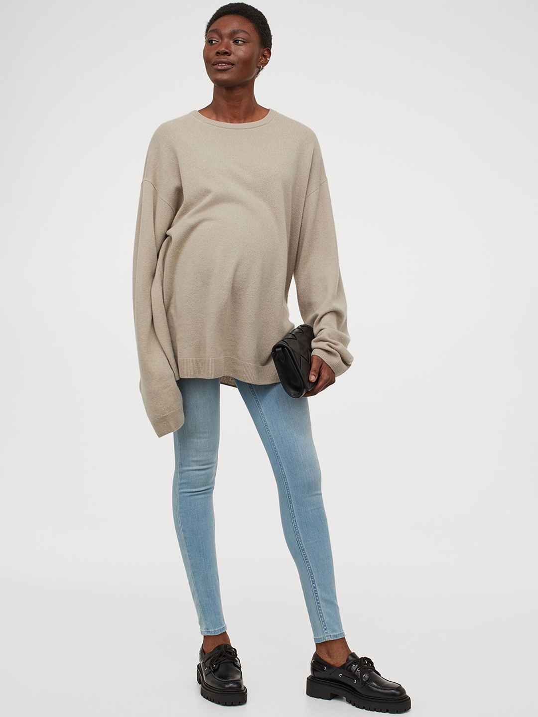 

H&M MAMA Blue Solid Super Skinny Jeans