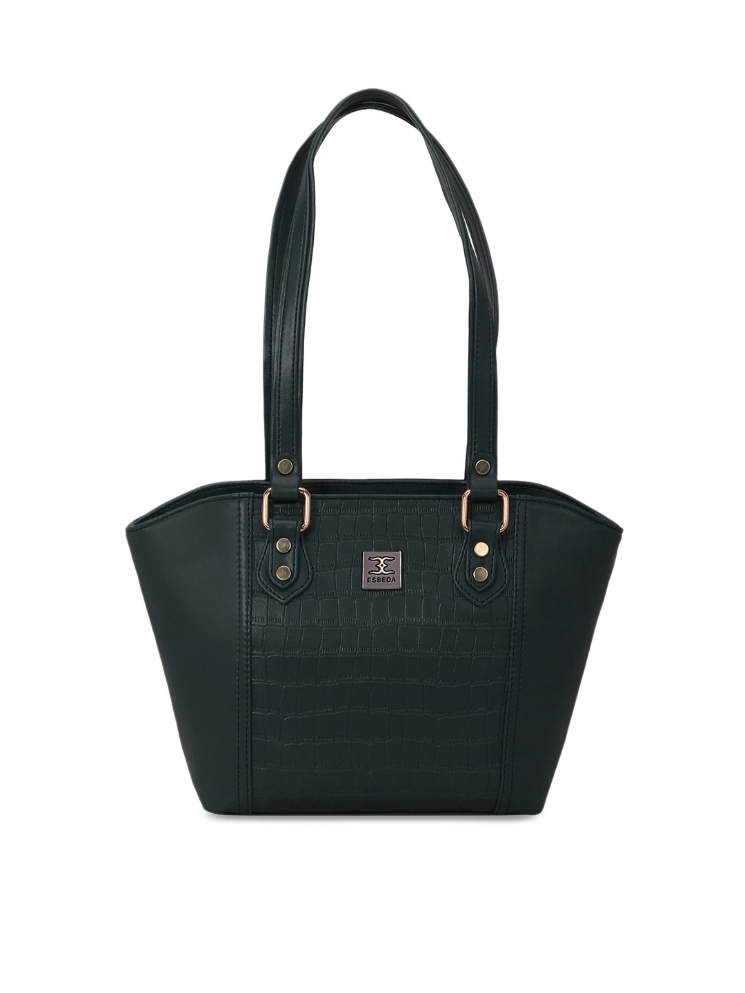 

ESBEDA Green Croc Skin Textured Shoulder Bag