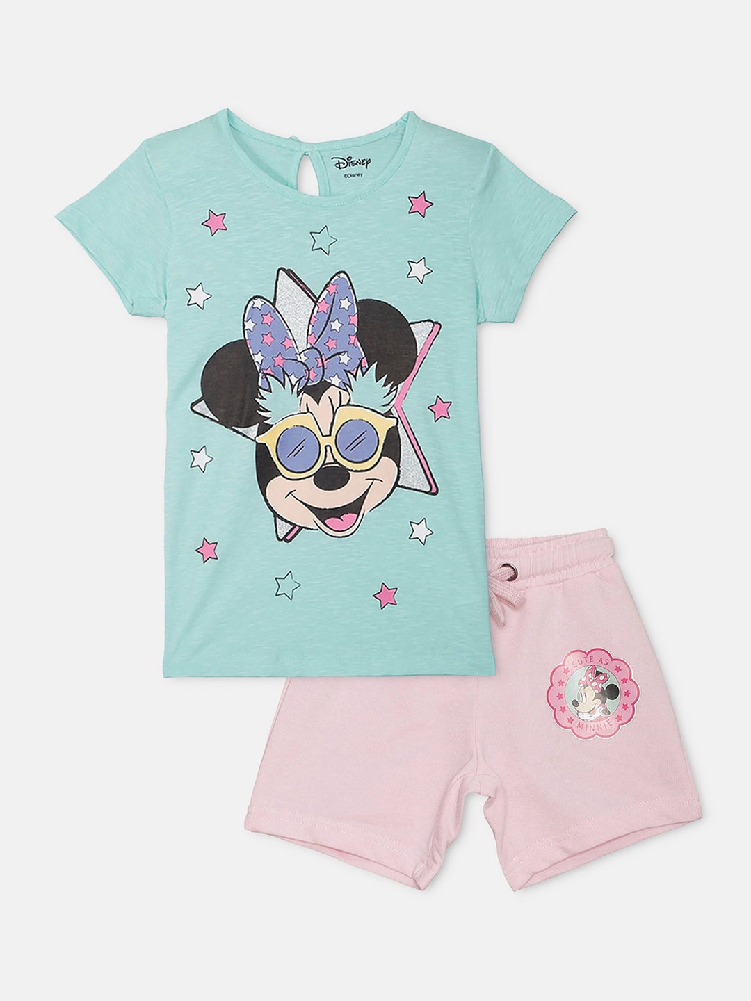 

Kids Ville Girls Mickey & Friends Printed Shorts For Kids Girls, Teal