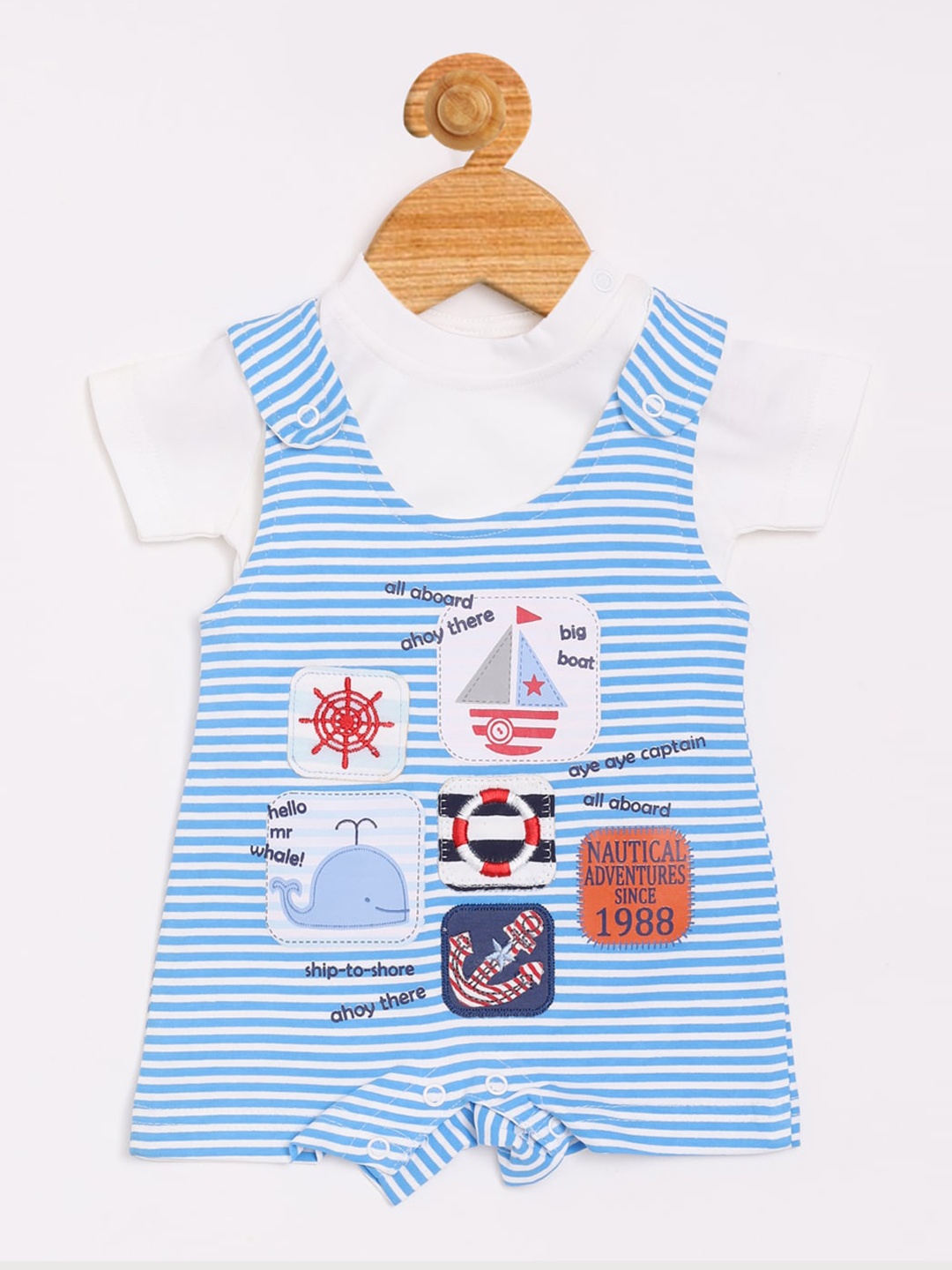 

Olio Kids Boys Blue & White T-shirt with Shorts