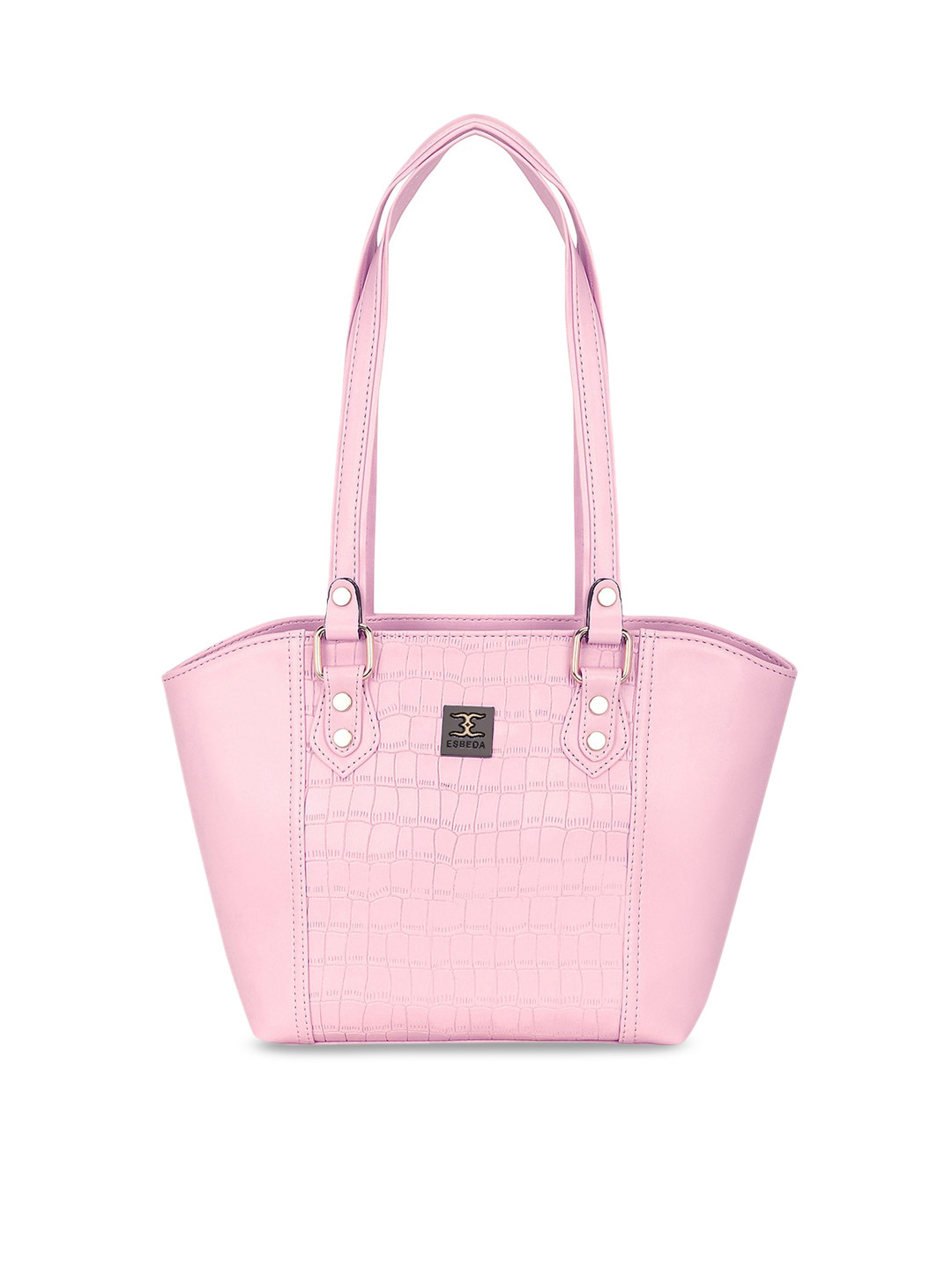 

ESBEDA Pink Croc Skin Textured Shoulder Bag