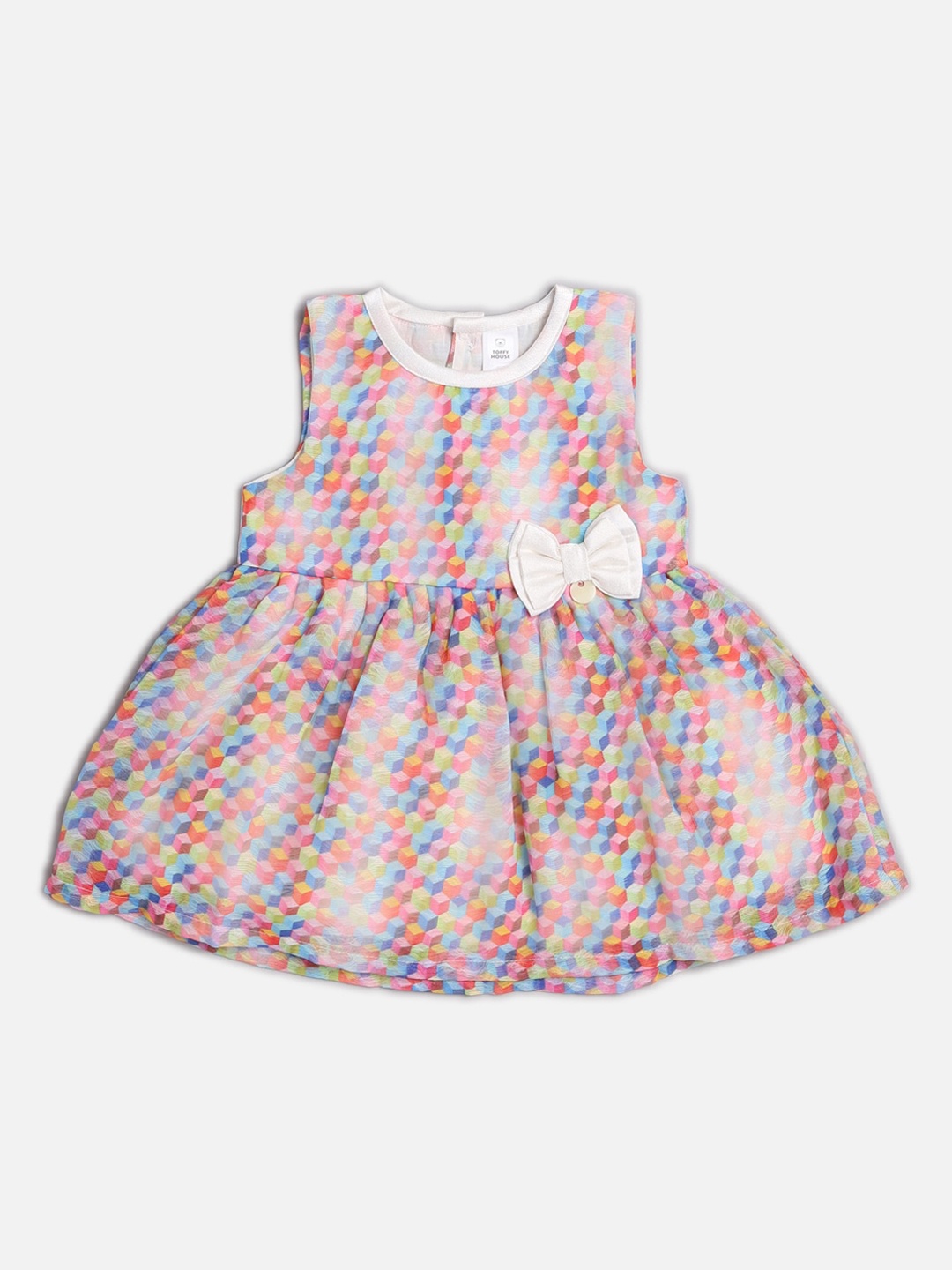 

TOFFY HOUSE Girls Multicoloured Printed Fit and Flare Dress, Multi