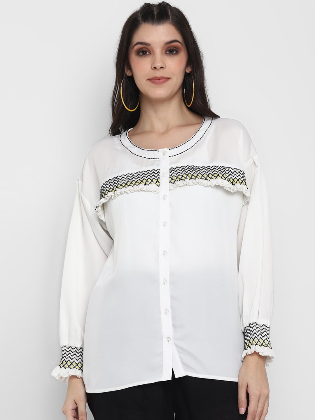 

BLANC9 White Shirt Style Top