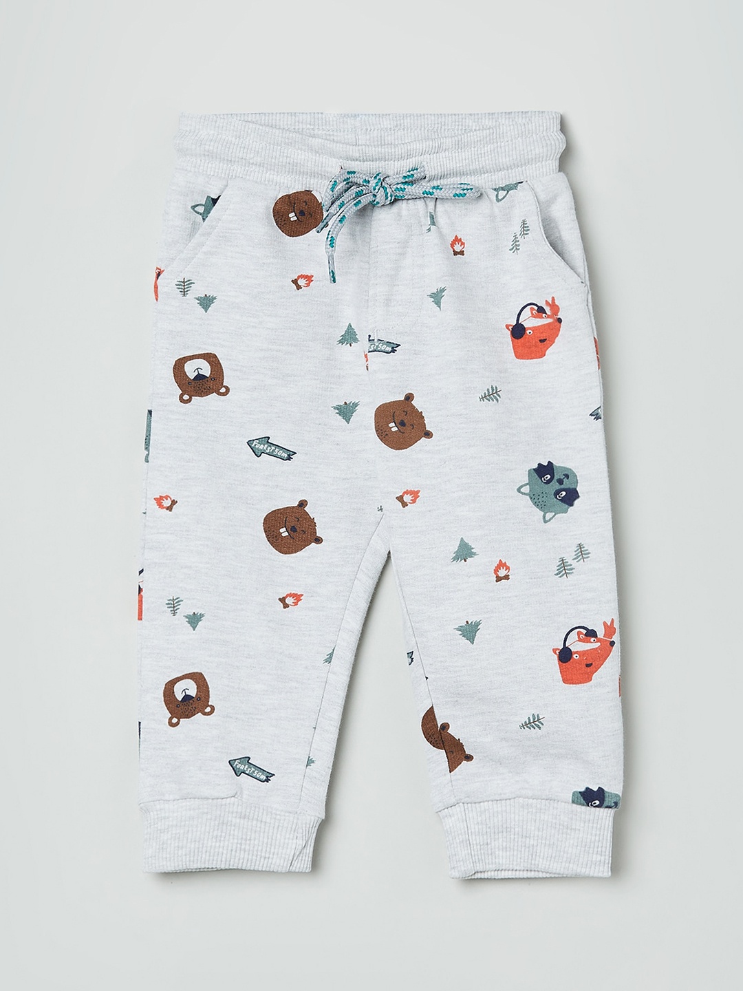 

max Infant Boys Grey & Brown Printed Joggers