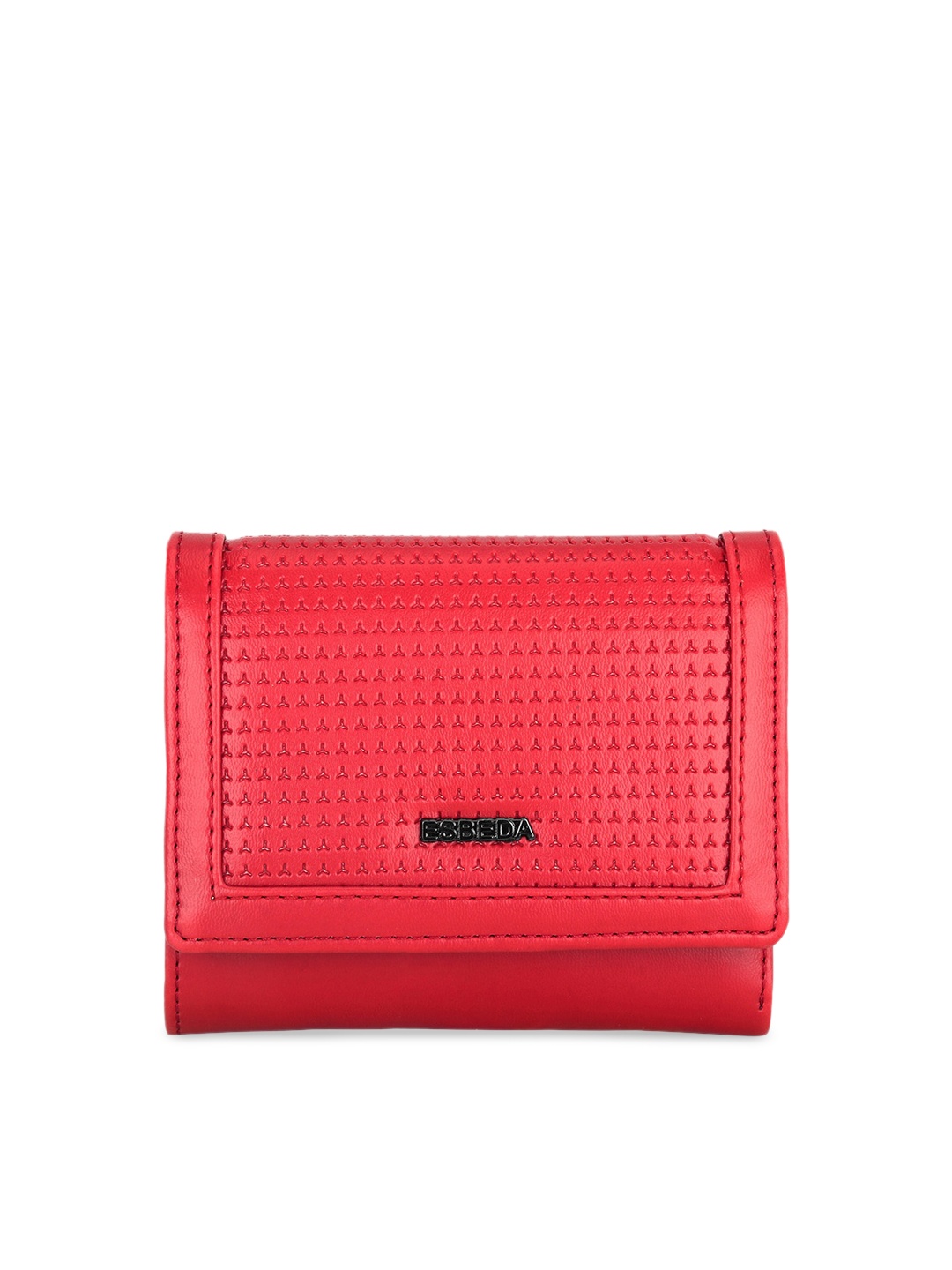 

ESBEDA Women Red Textured Three Fold Wallet
