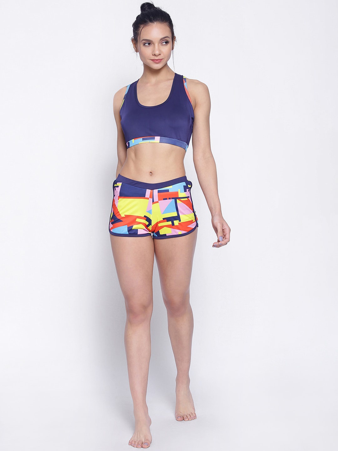 

EROTISSCH Women Blue & Yellow Printed Swim Set