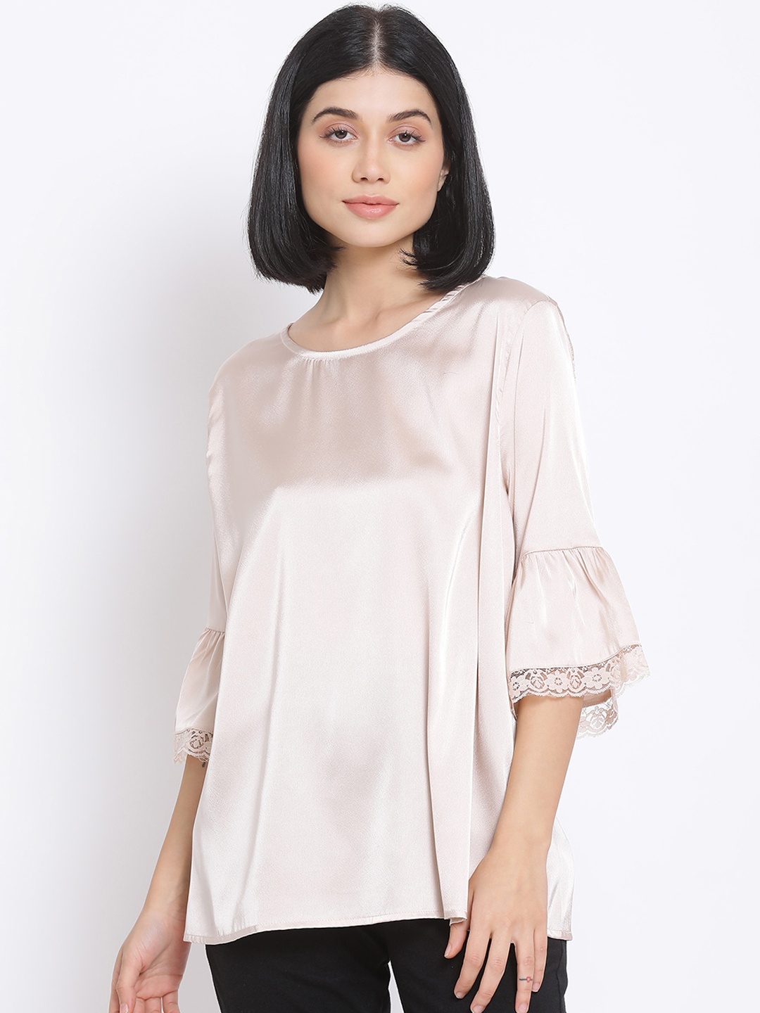 

Oxolloxo Women Beige Solid Lounge Top