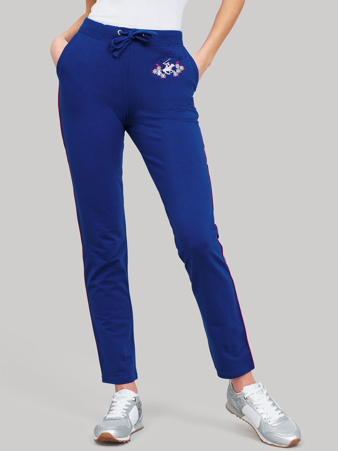 

Beverly Hills Polo Club Women Blue Solid Track Pants
