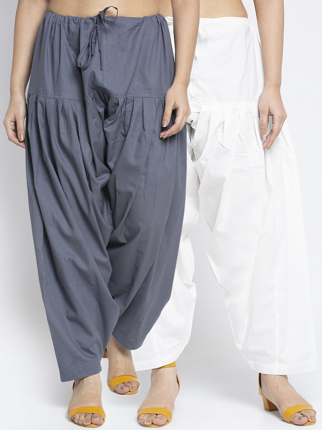 

GRACIT Women Pack Of 2 Solid Cotton Salwars, Grey