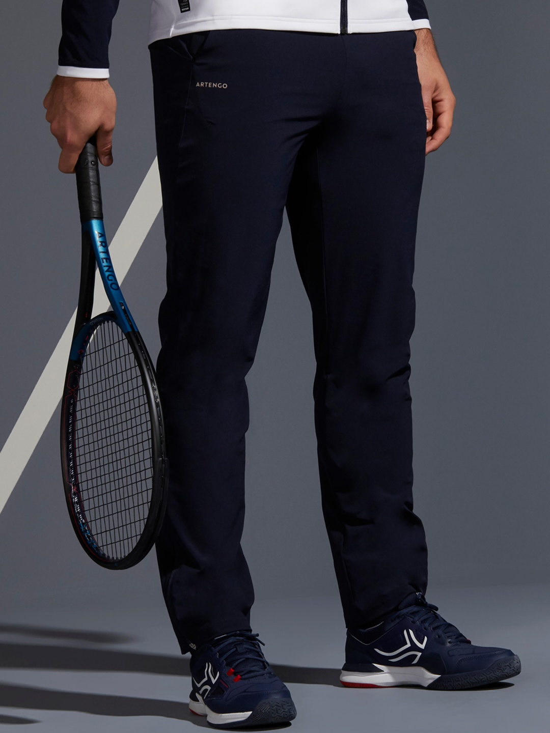 

Artengo By Decathlon Men Navy Blue Regular Fit Solid Tennis Bottoms