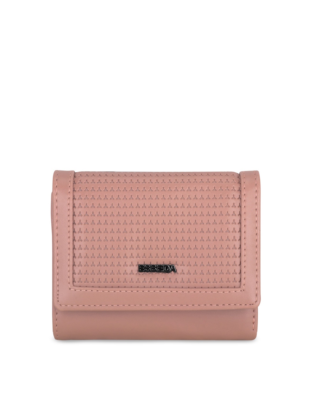 

ESBEDA Women Peach-Coloured Textured Three Fold Wallet