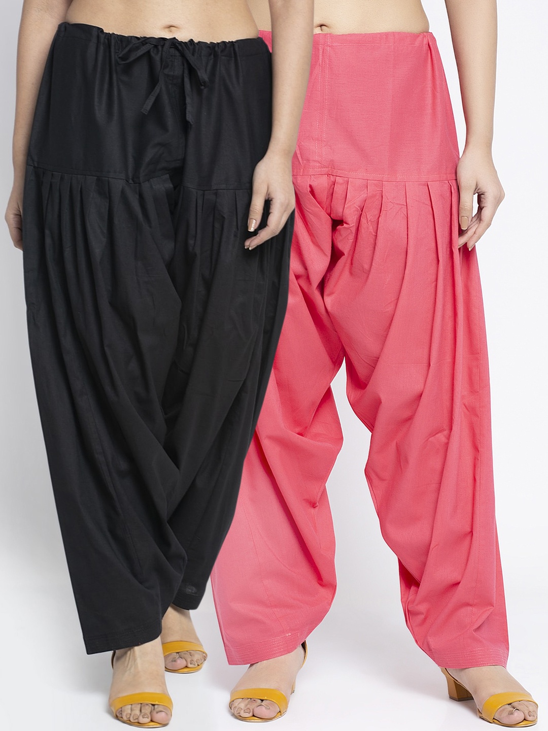 GRACIT Women Pack Of 2 Solid Salwars, Black