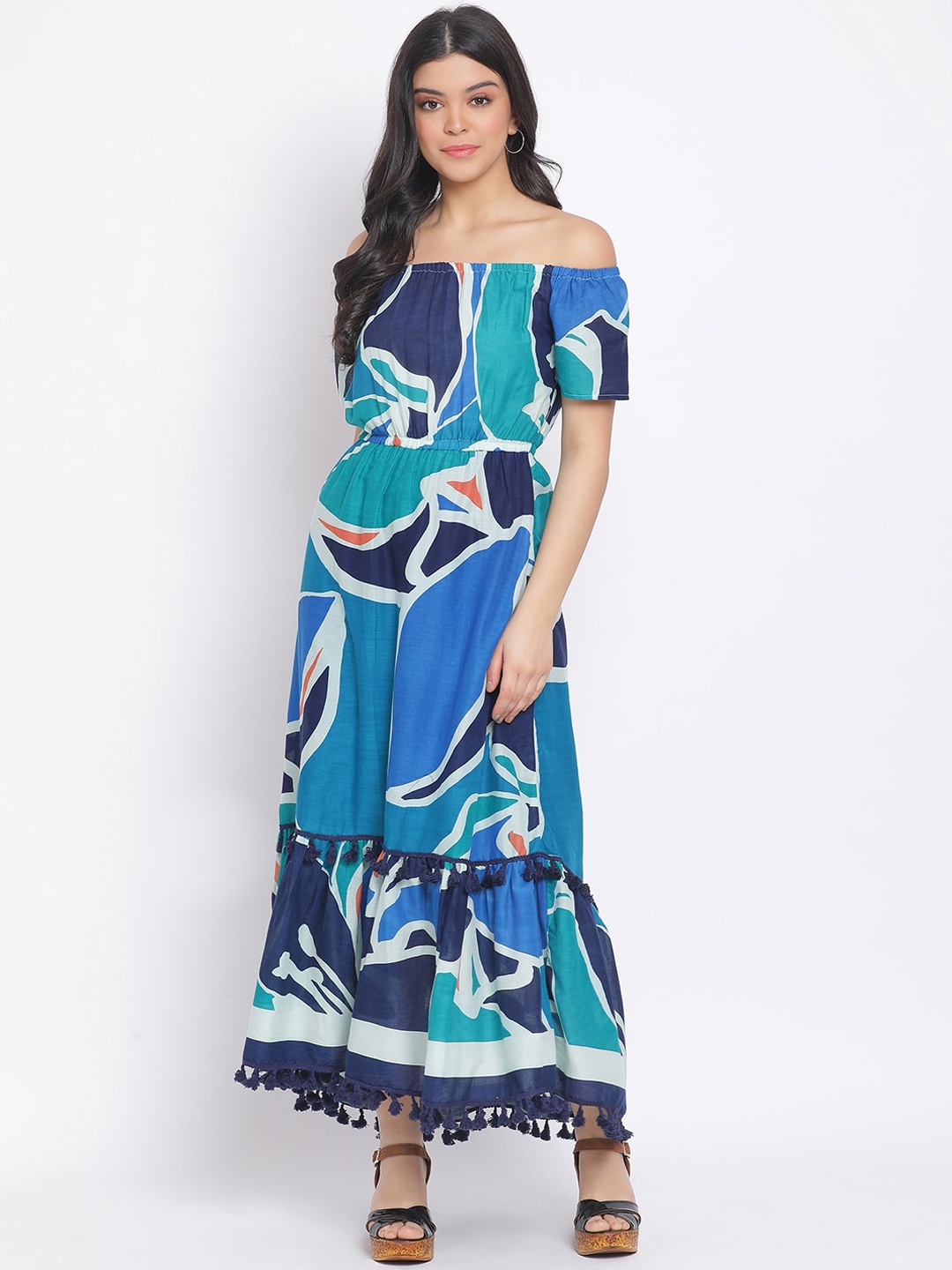 

Oxolloxo Women Multicoloured Printed Maxi Dress, Multi