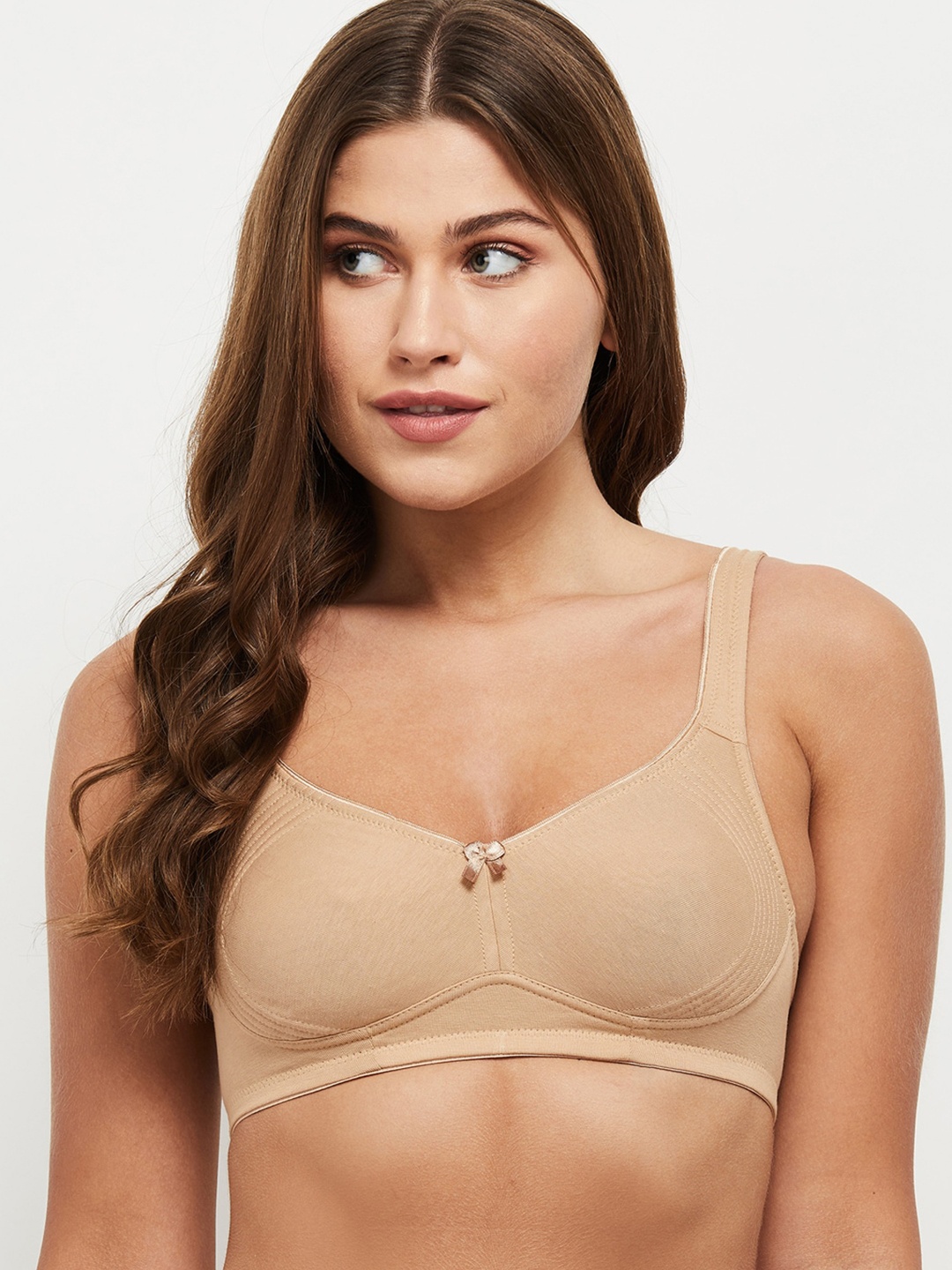 

max Nude-Coloured Solid Non-Wired Lightly Padded T-shirt Bra NOOSSCB08SKIN-SKIN