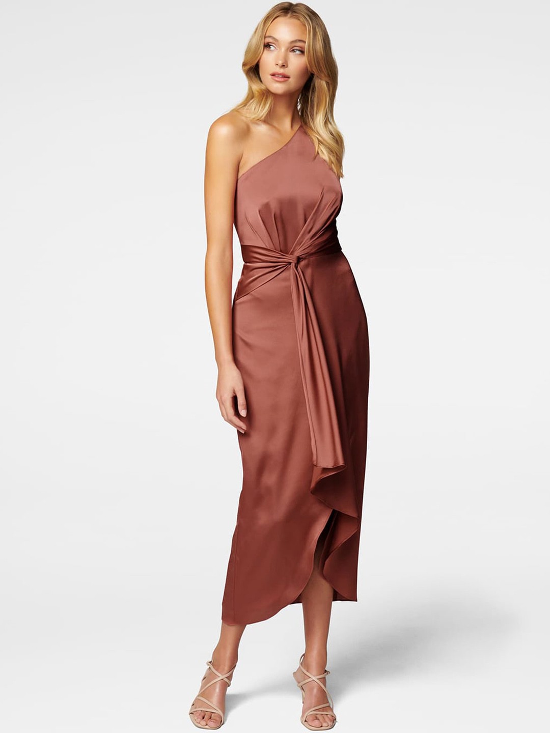 

Forever New Rust Satin Maxi Dress