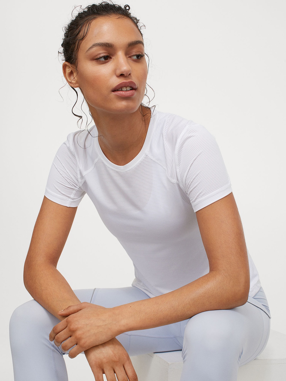 

H&M Women White Solid Sports Top