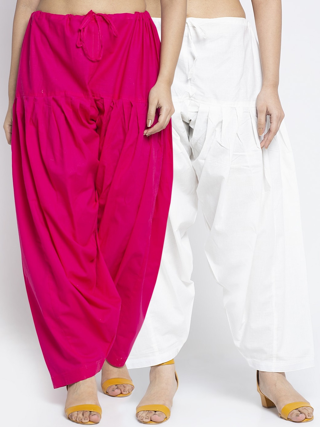 

GRACIT Women Pack Of 2 Pink & White Solid Salwars