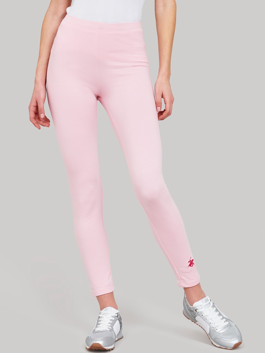 

Beverly Hills Polo Club Women Pink Solid Track Pants