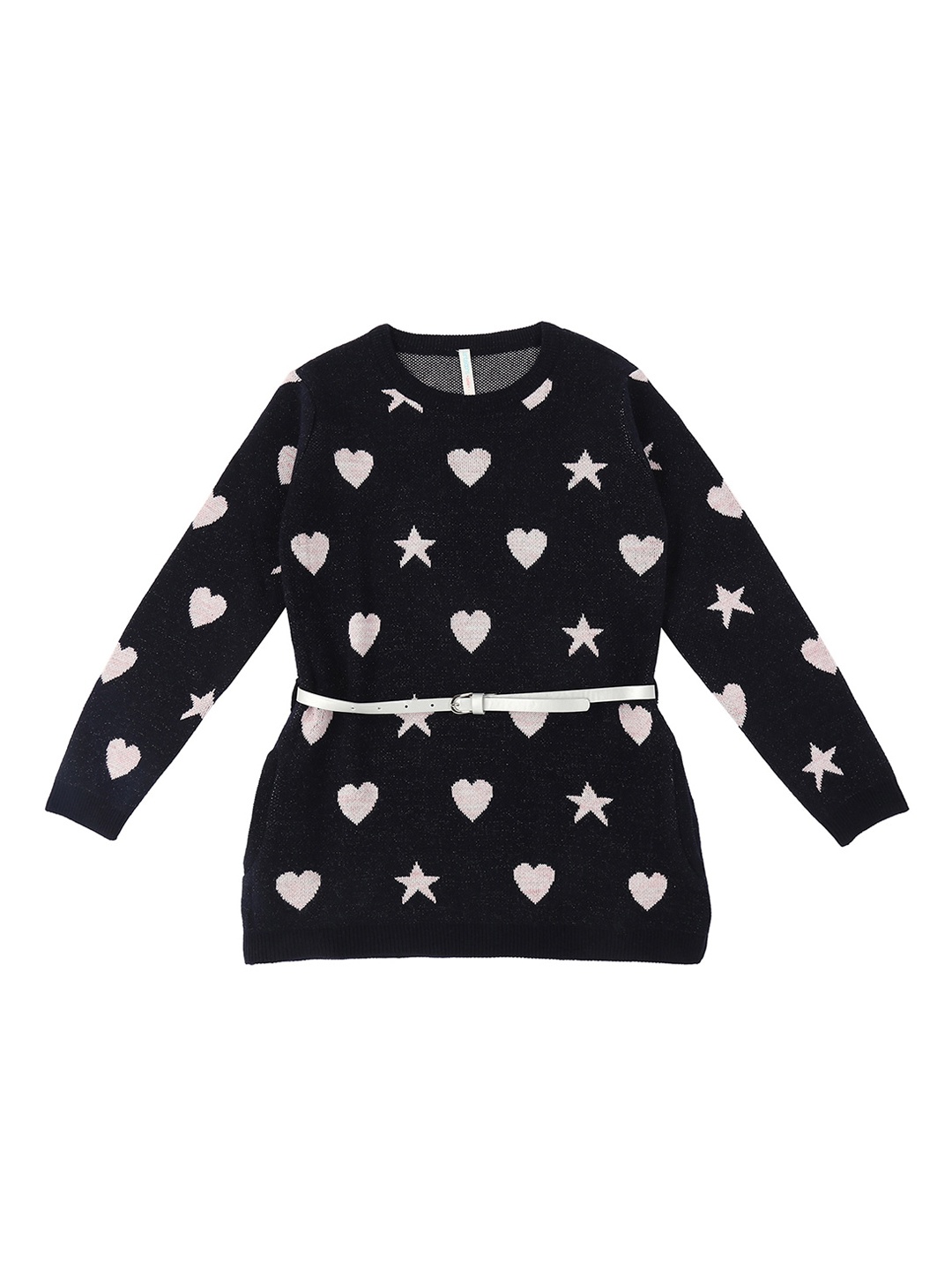 

Pantaloons Junior Girls Navy Blue Self Design Pullover Sweater