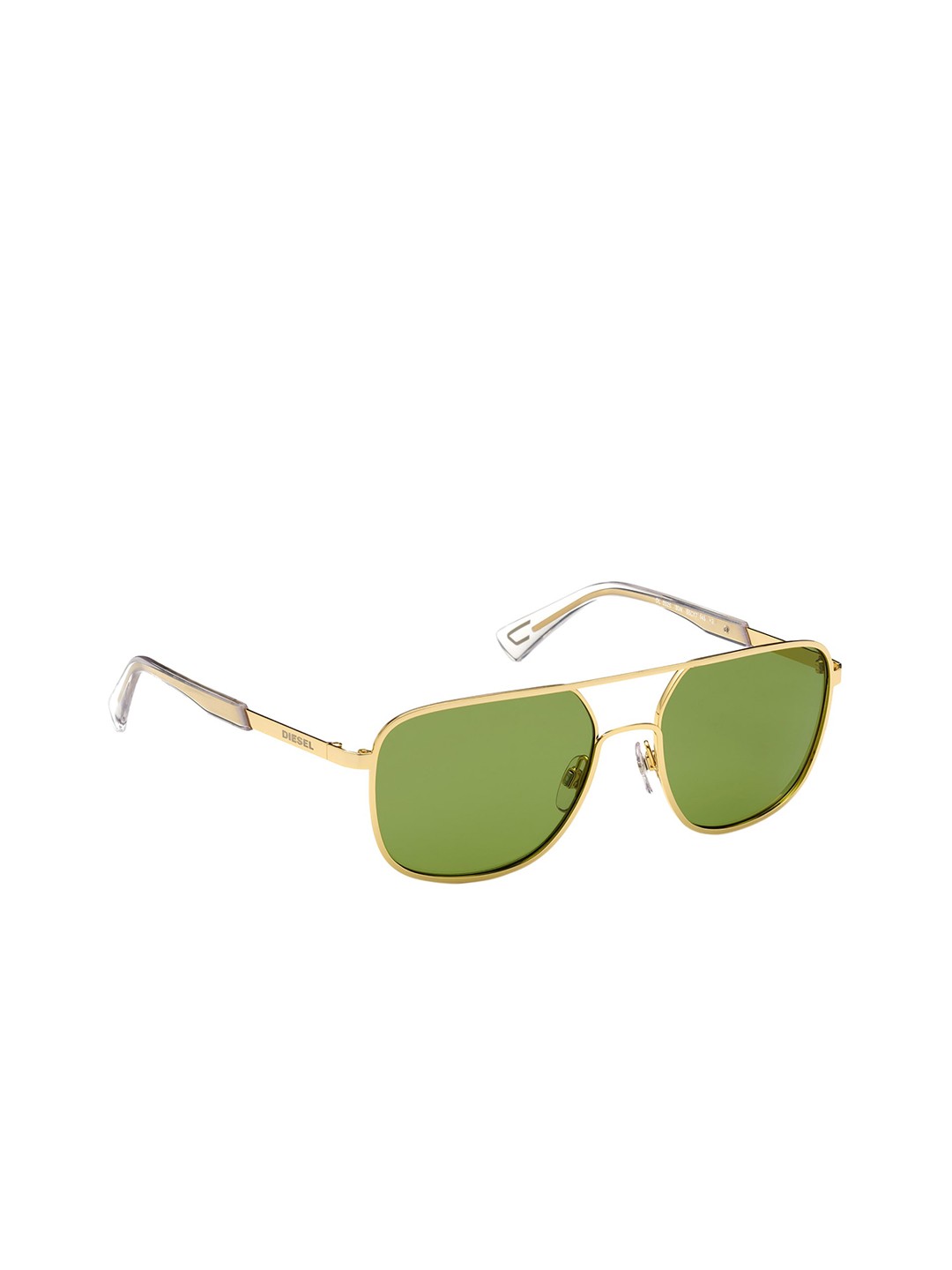 

DIESEL Men Green Lens & Gold-Toned Square Sunglasses with UV Protected Lens DL0325 55 30N