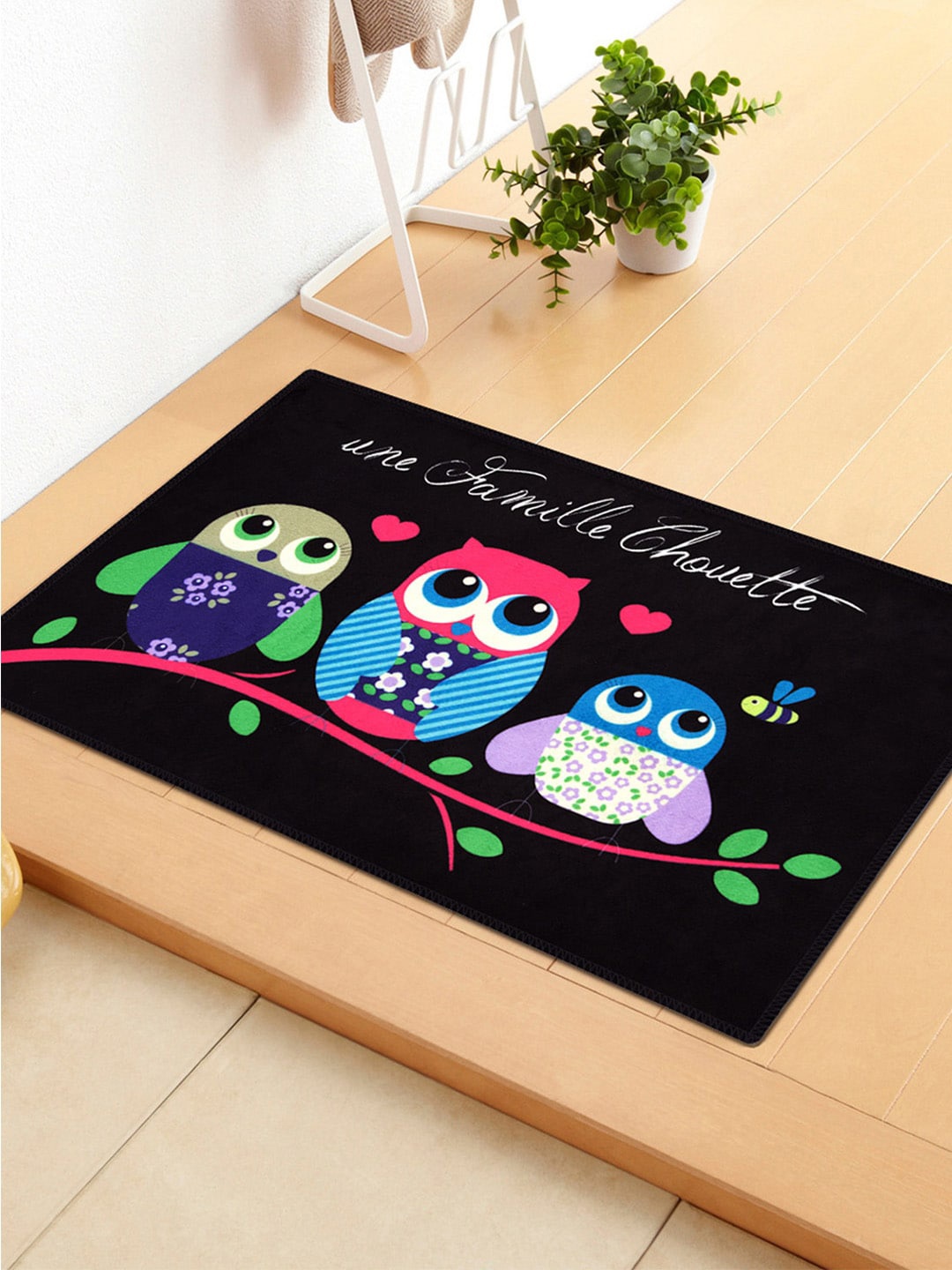 

Story@home Black & Pink Velvet Printed Anti-Skid Doormat