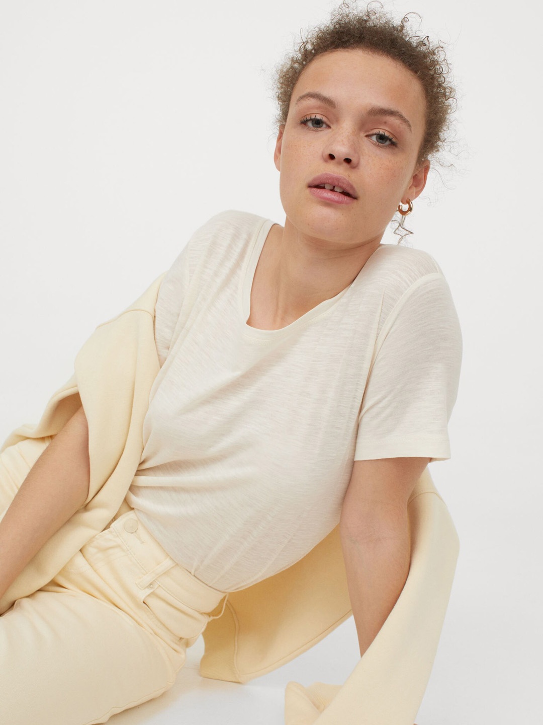 

H&M Women White Solid Modal-Blend T-shirt