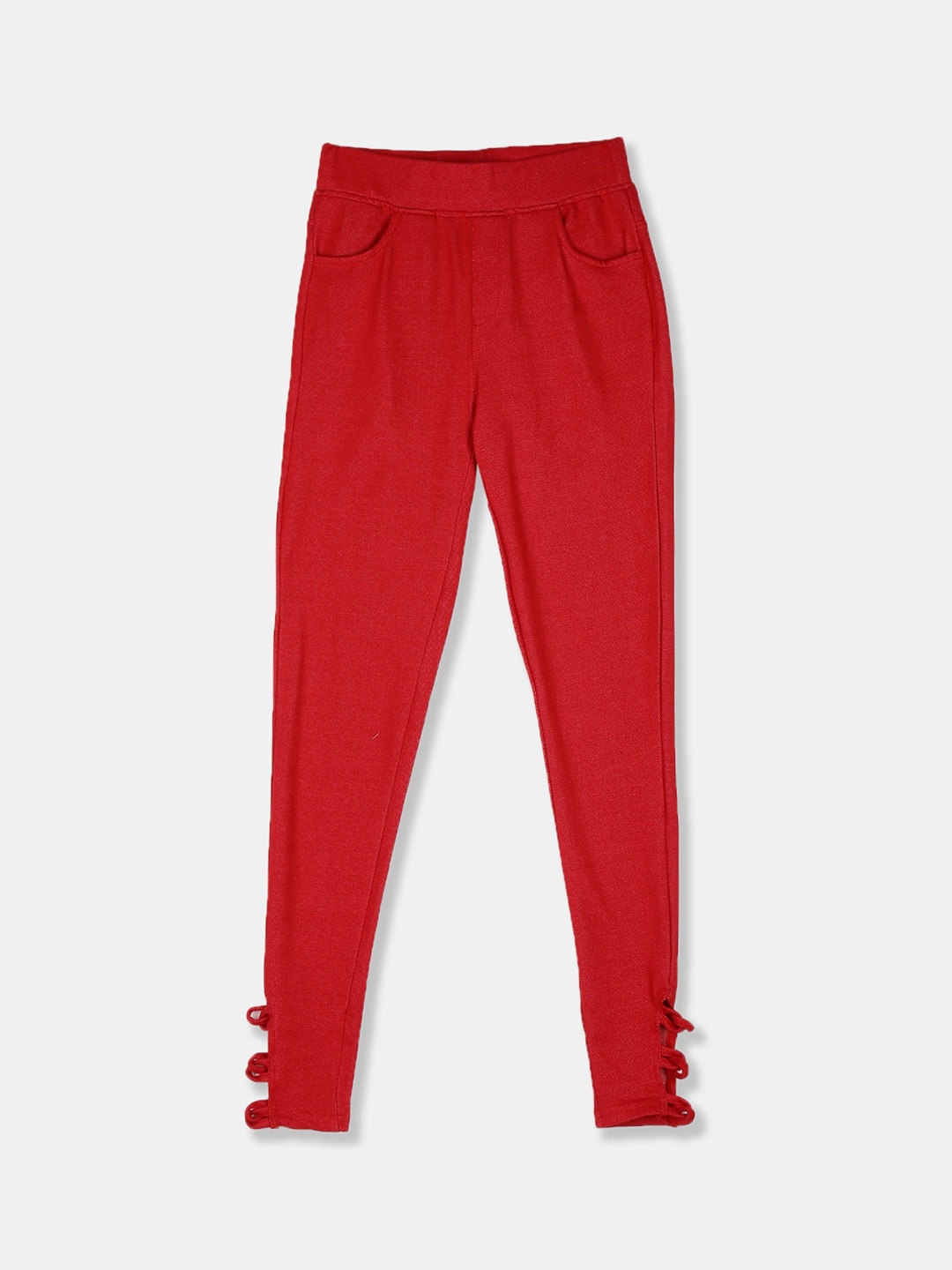 

Cherokee Girls Red Solid Jeggings