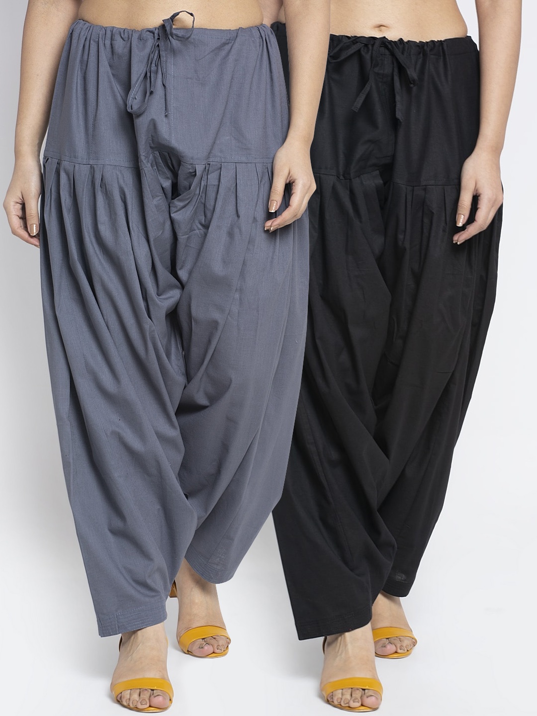 GRACIT Women Pack Of 2 Solid Salwars, Black