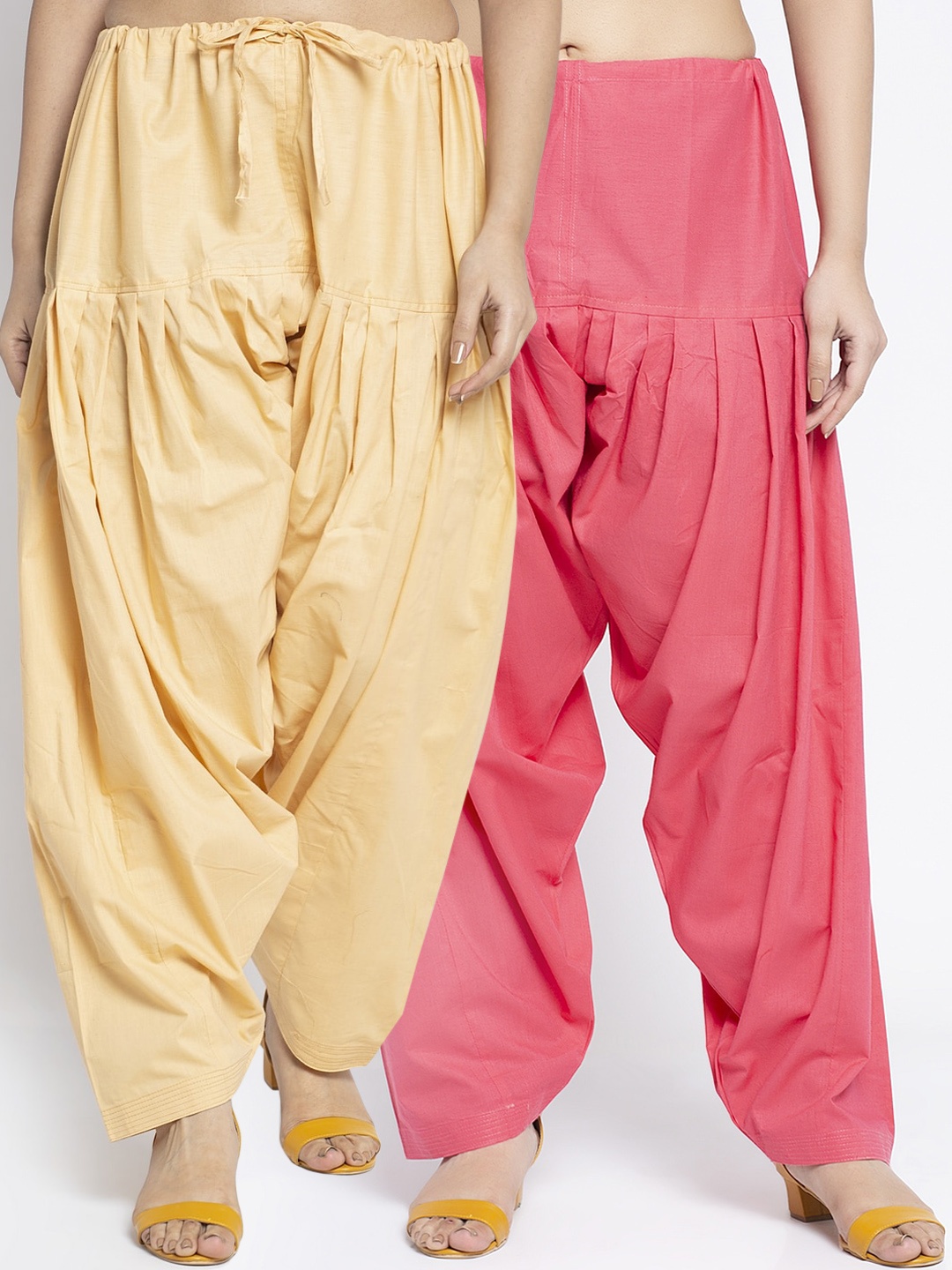 

GRACIT Women Women Pack Of 2 Solid Salwars, Beige