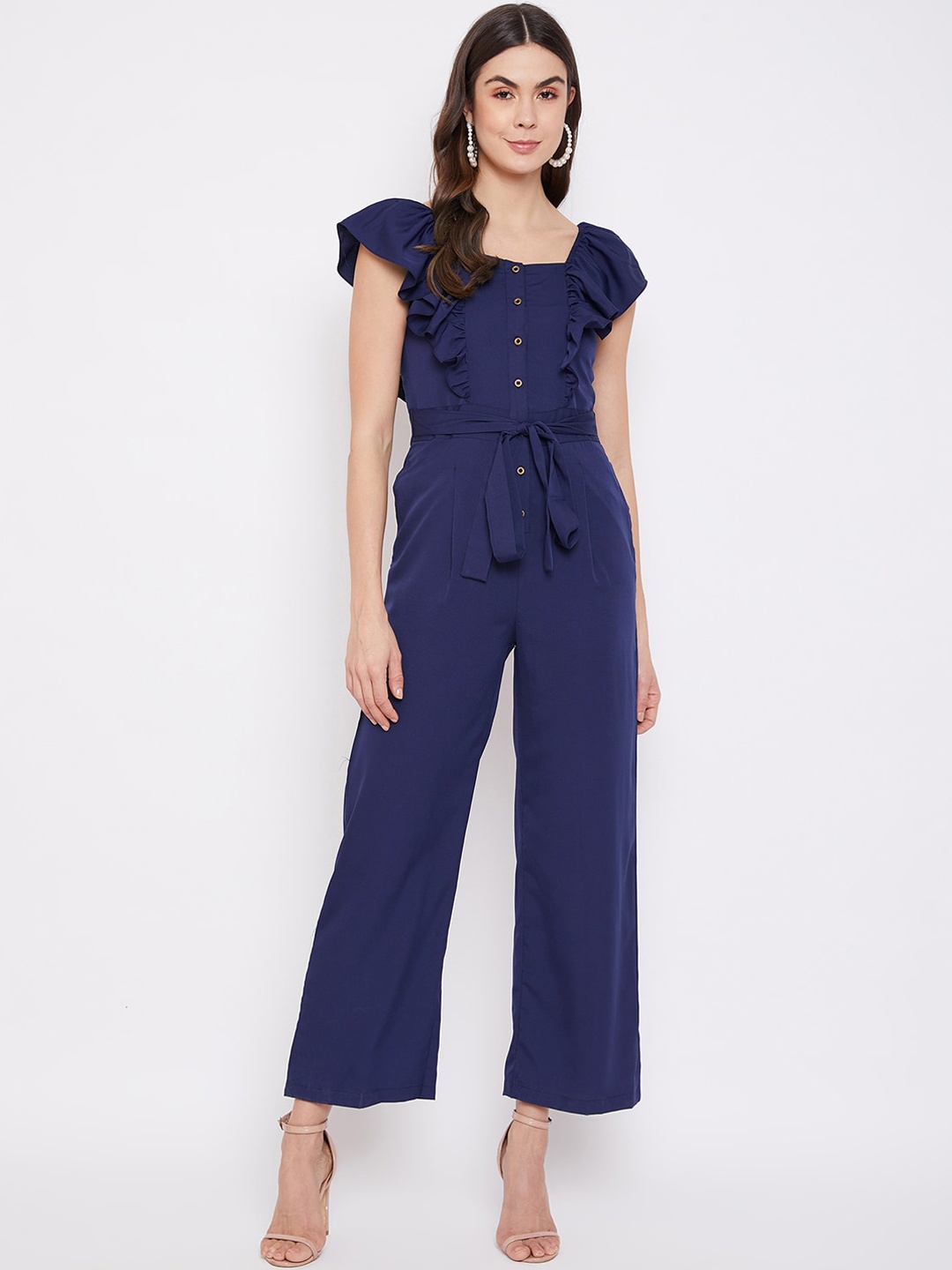 Uptownie Lite Women Navy Blue Solid Basic Jumpsuit