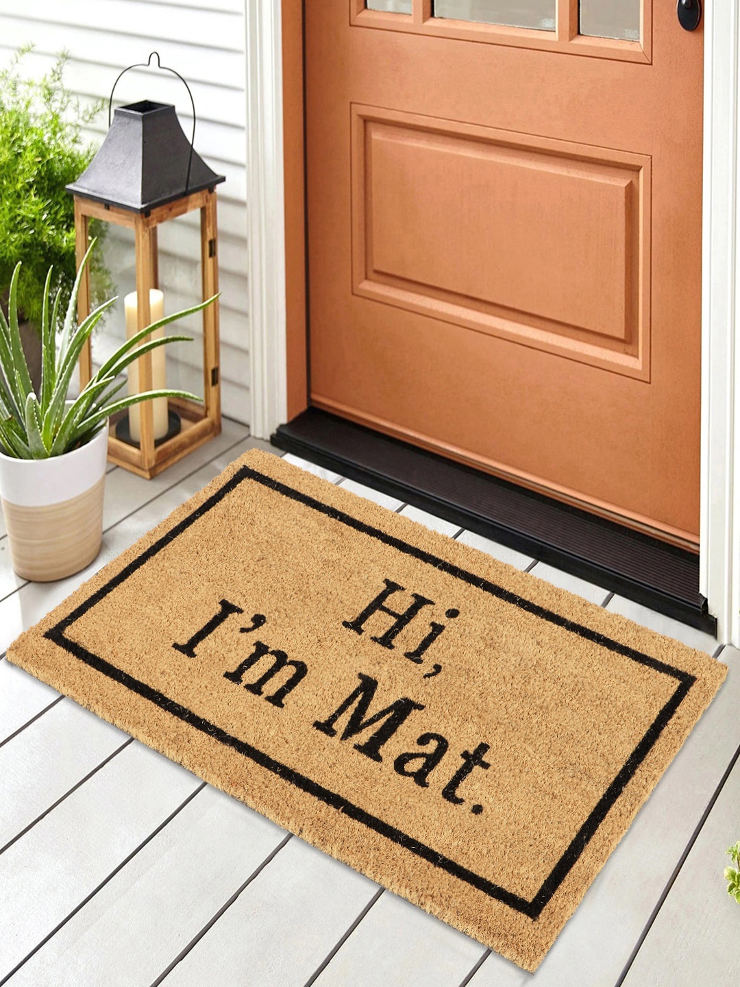 

HomeStorie Brown & Black Printed Coir Anti-Skid Doormat