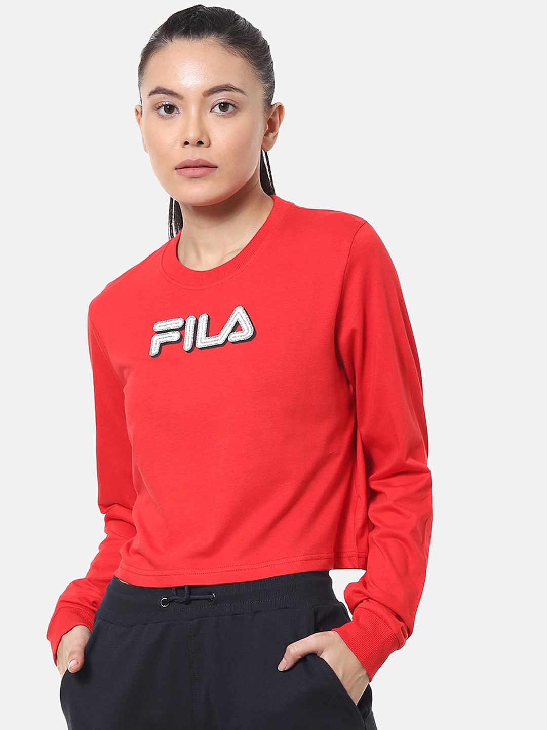 

FILA Red Printed Regular Top