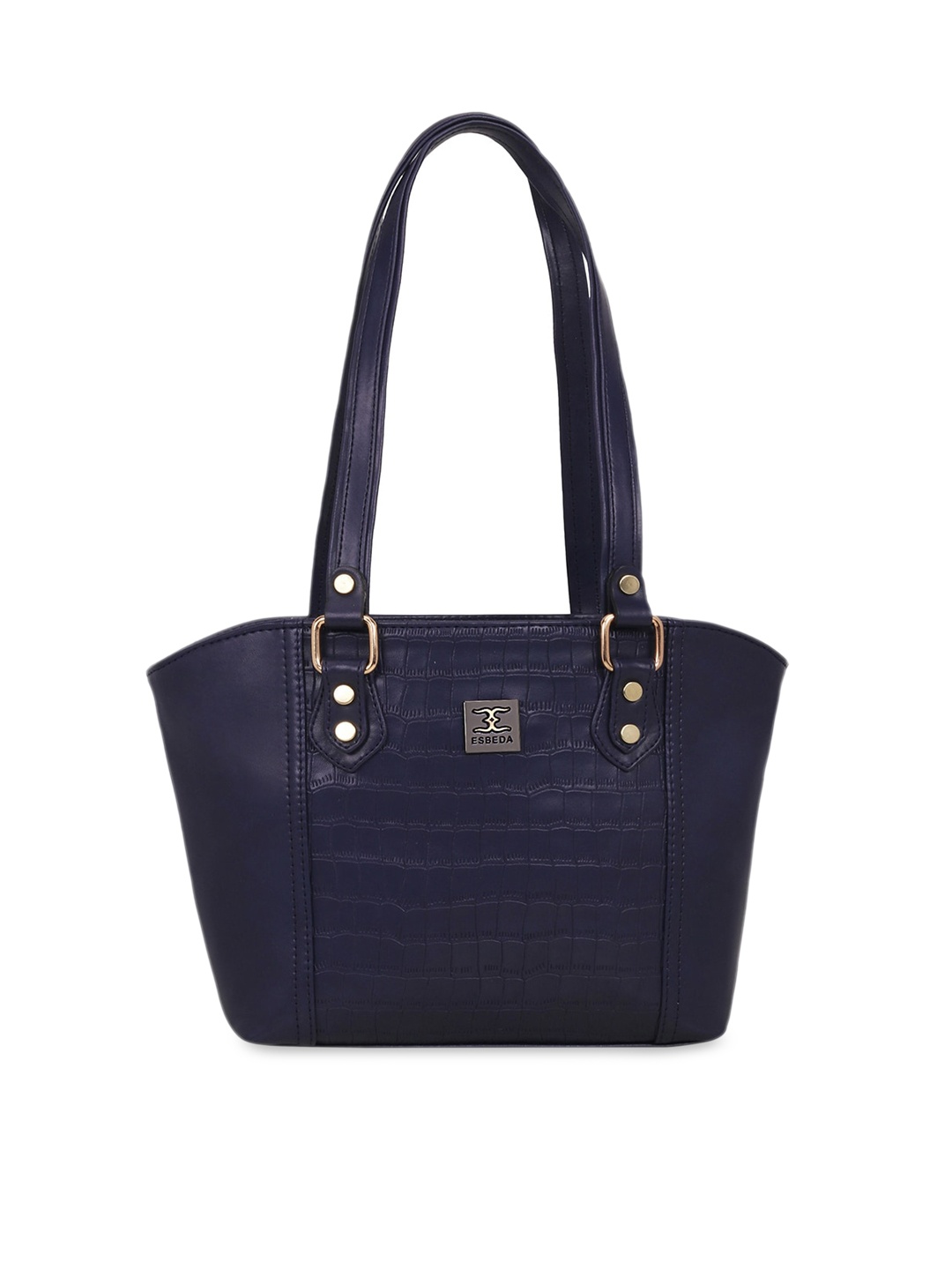 

ESBEDA Navy Blue Croc Skin Textured Shoulder Bag