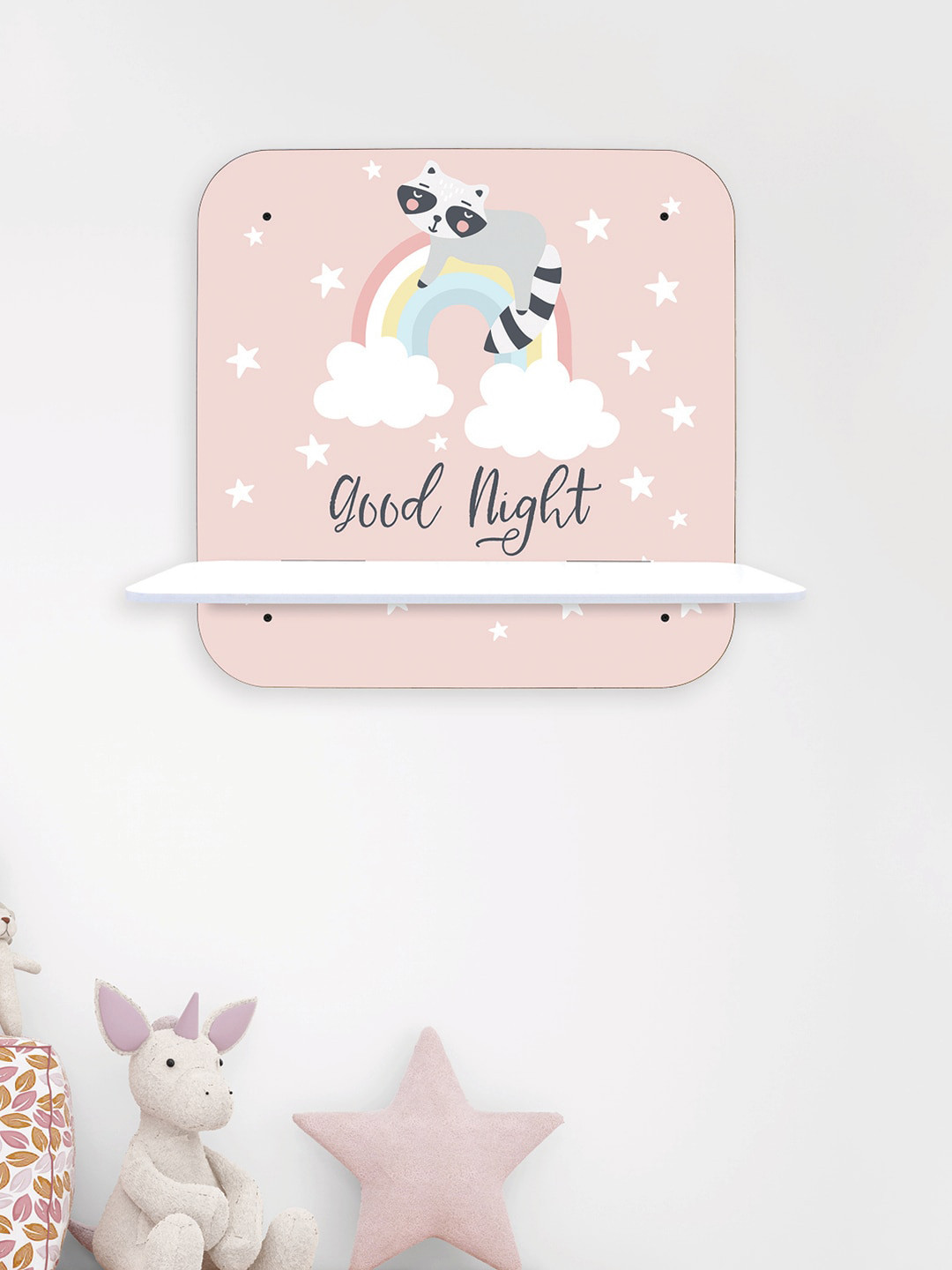 

RANDOM Pink & White MDF Basic Wall Shelf
