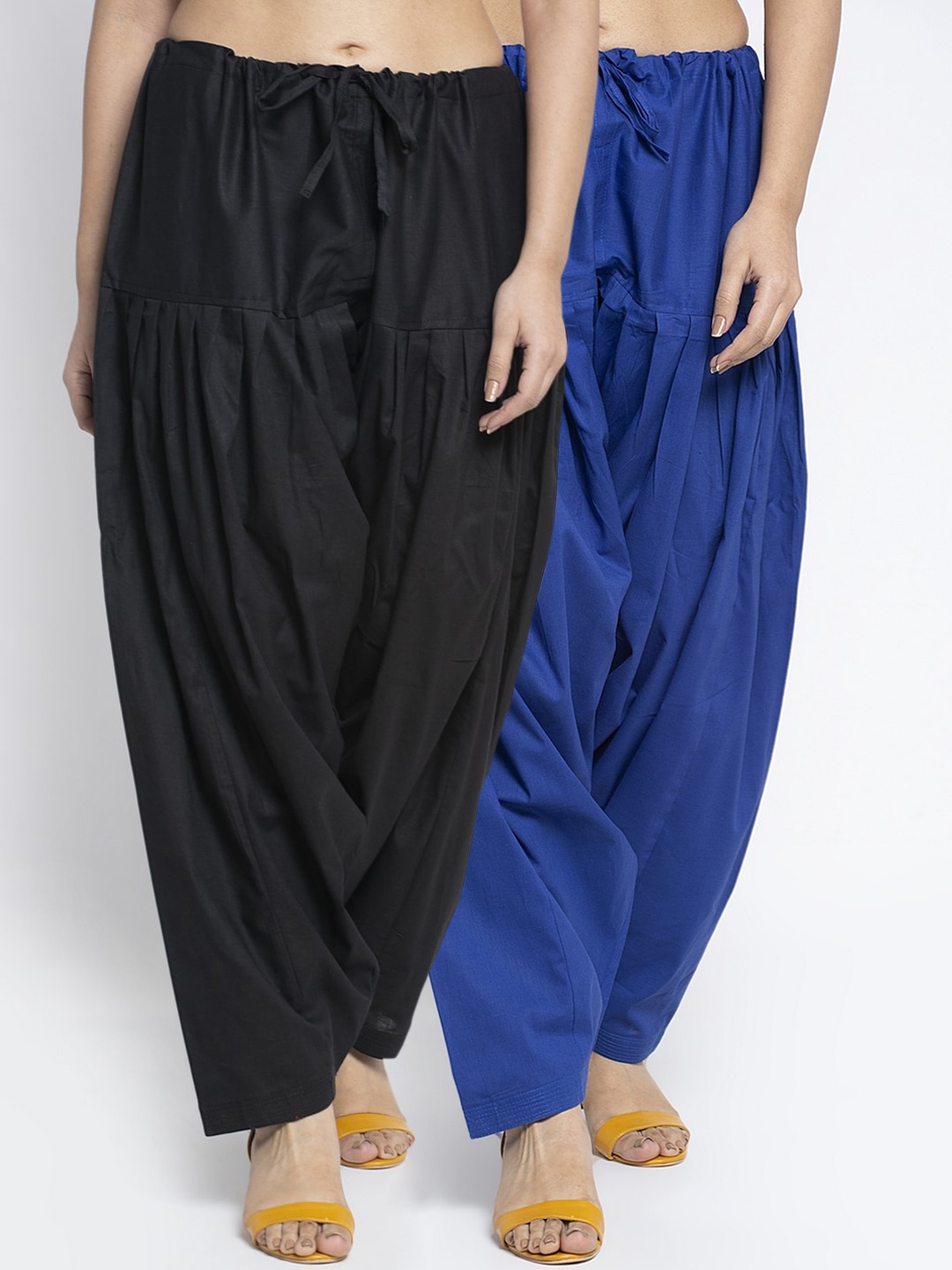 GRACIT Women Pack Of 2 Solid Salwars, Black