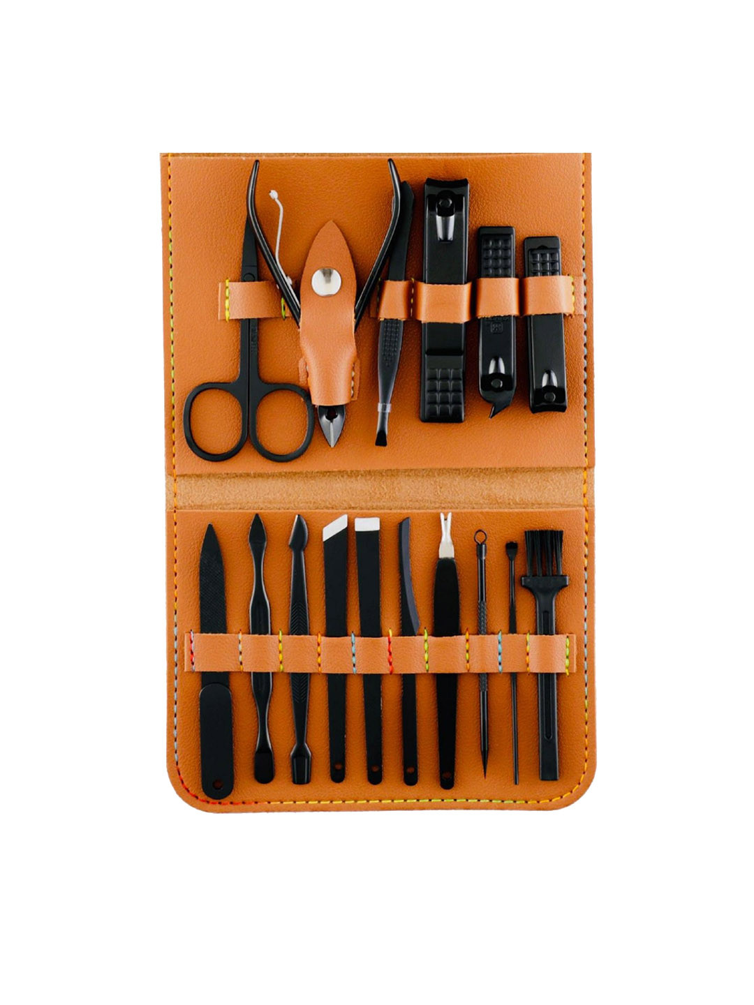 

Beaute Secrets Unisex Nail Clippers Pedicure Set 16 in 1 Grooming Kit, Brown