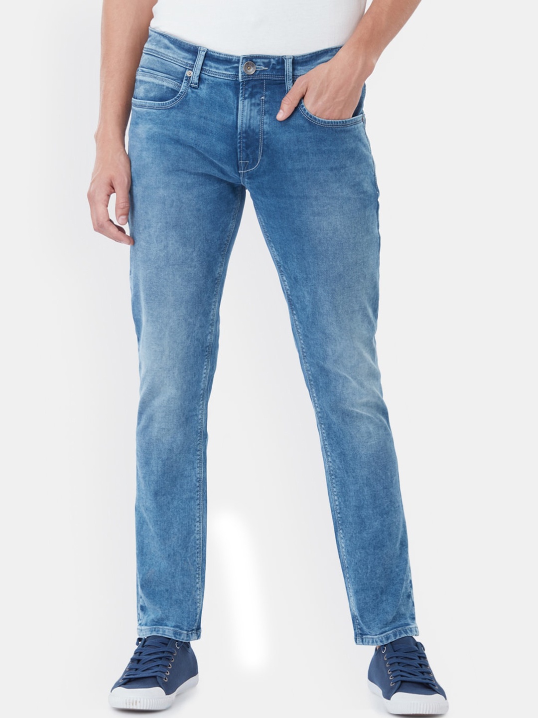 

Pepe Jeans Men Blue Slim Fit Low-Rise Clean Look Jeans