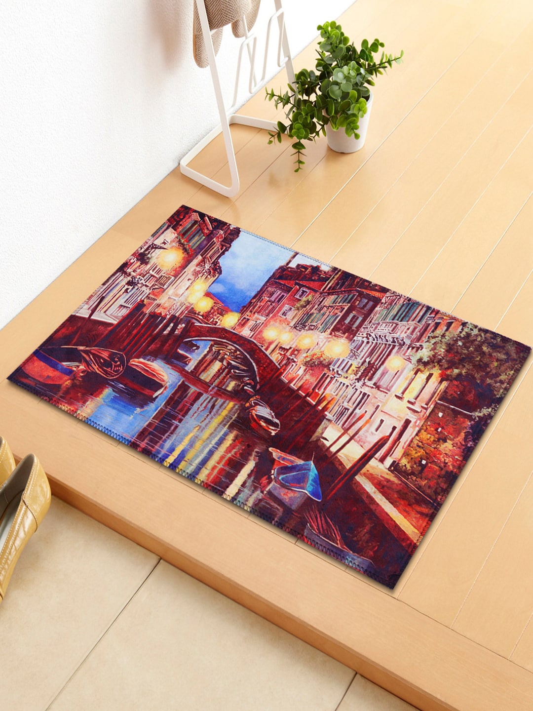 

Story@home Red & Blue Printed Anti-Skid Doormat
