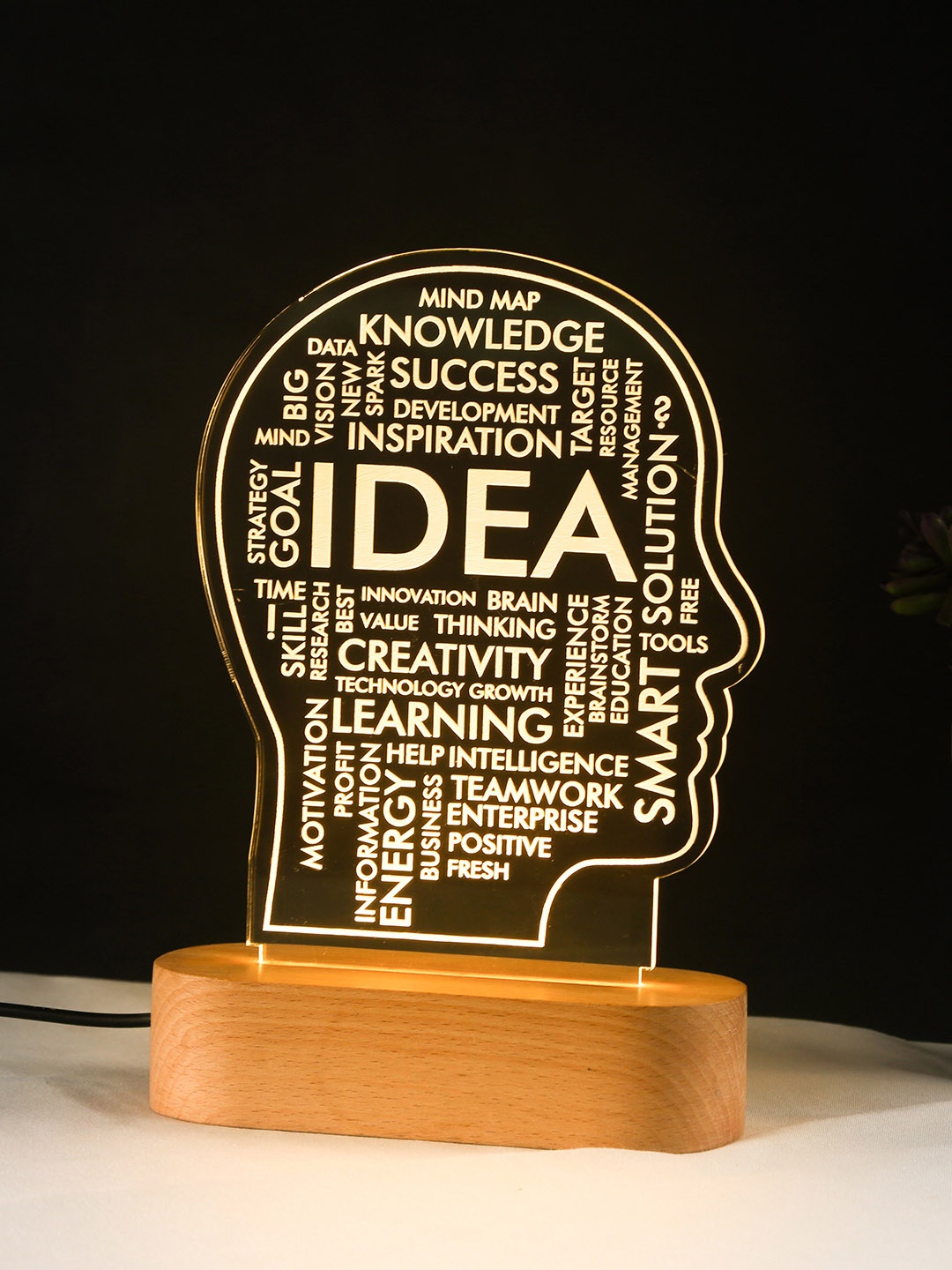 

Bigsmall Brown & Transparent Printed Quirky Table Lamp