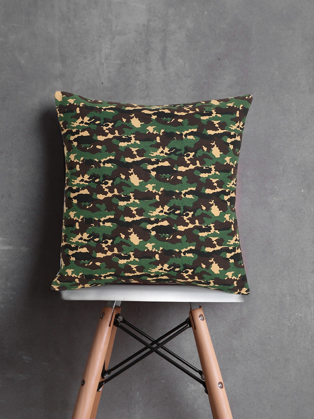 

Mezposh Green & Brown Set of Single Abstract Square Cushion Covers