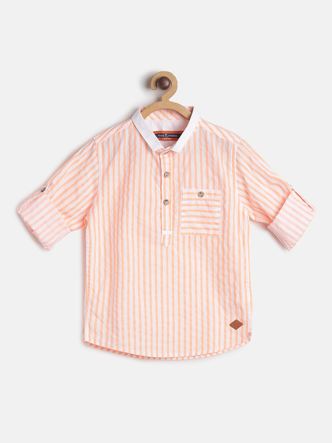 

TALES & STORIES Boys Orange Casual Shirt