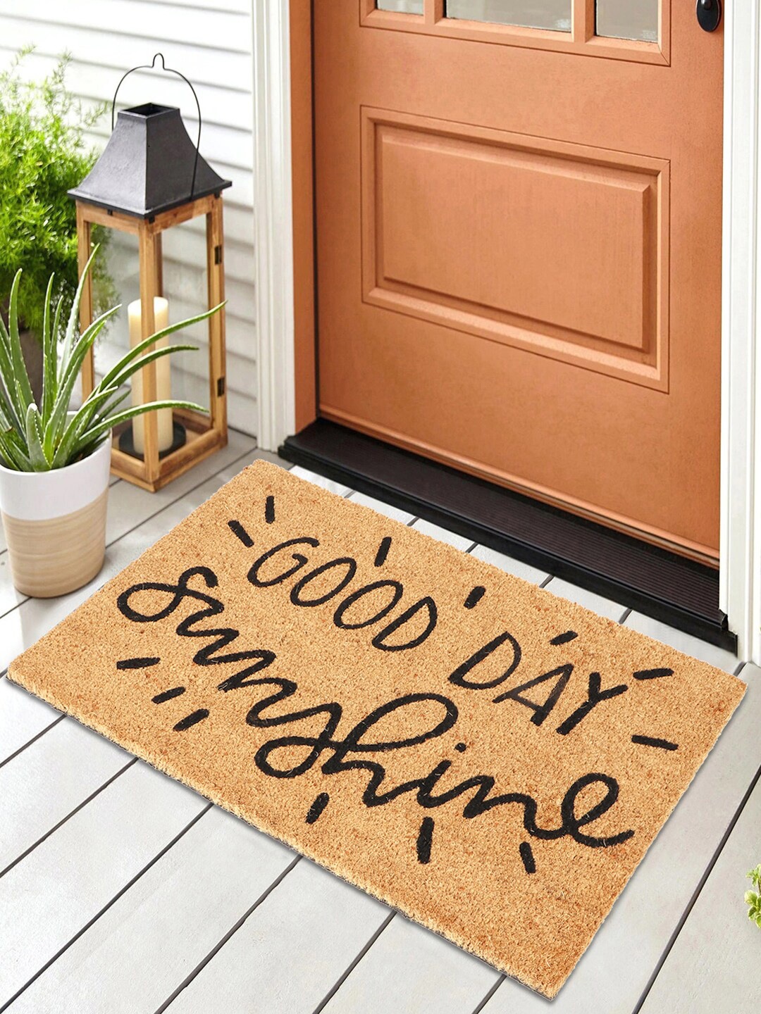 

HomeStorie Brown & Black Printed Coir Anti-Skid Doormat