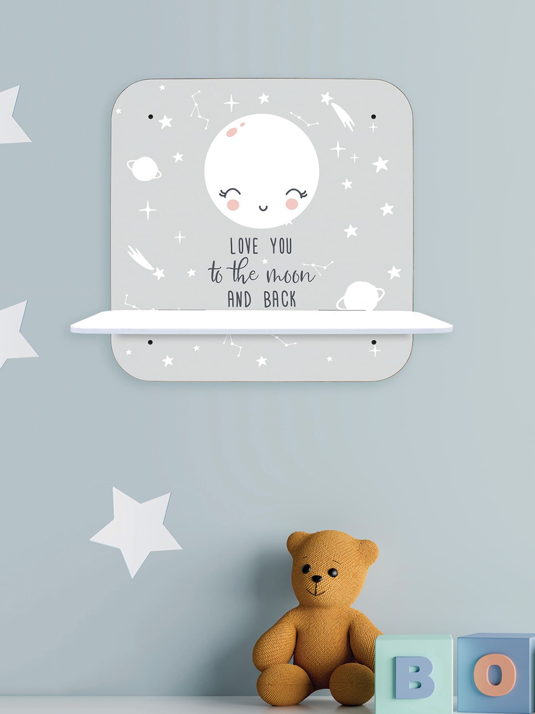 

RANDOM Sea Green & White Love You To The Moon And Back Printed Wall Shelves